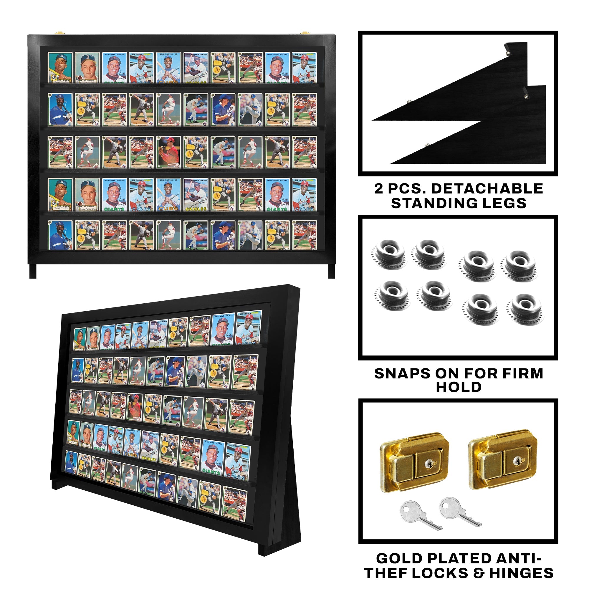 Card Display Case Tabletop with Standing Legs