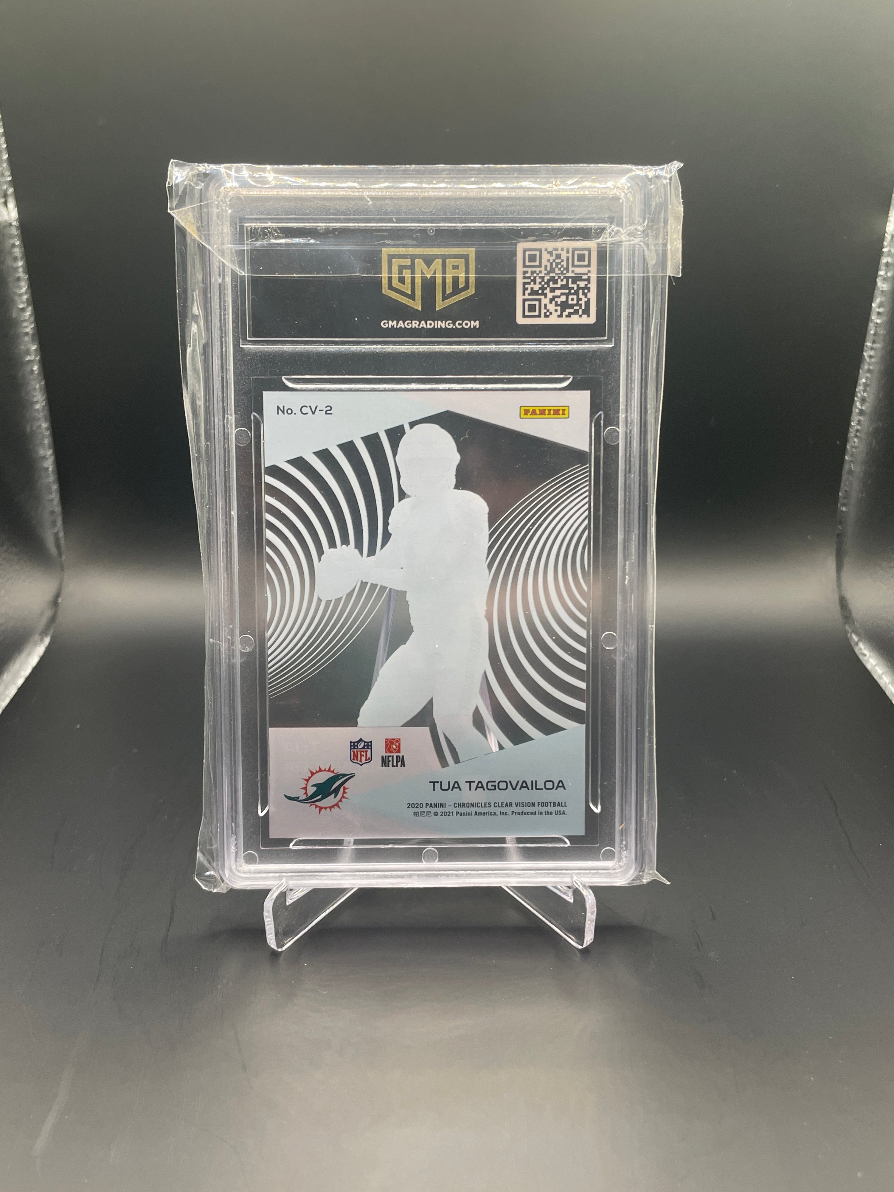 2020 Panini Chronicles Tua Tagovailoa Clear Vision RC #CV2 Dolphins GMA 10