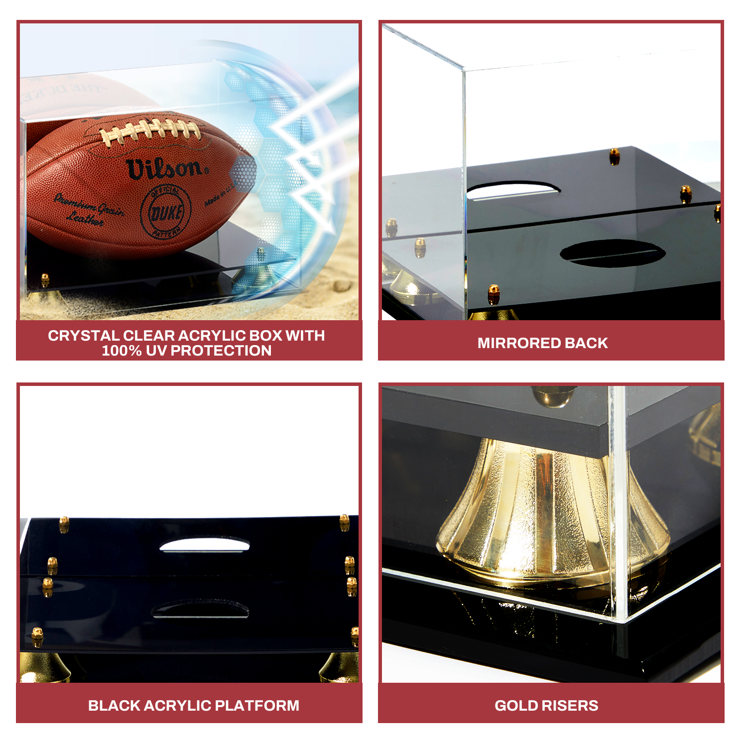 Clear Acrylic Football Display Case