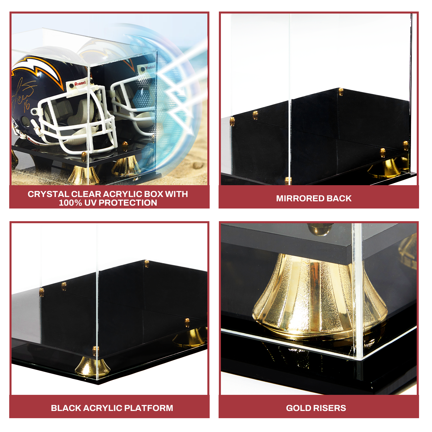Mini Helmet - Clear Acrylic Mini Football Helmet Display