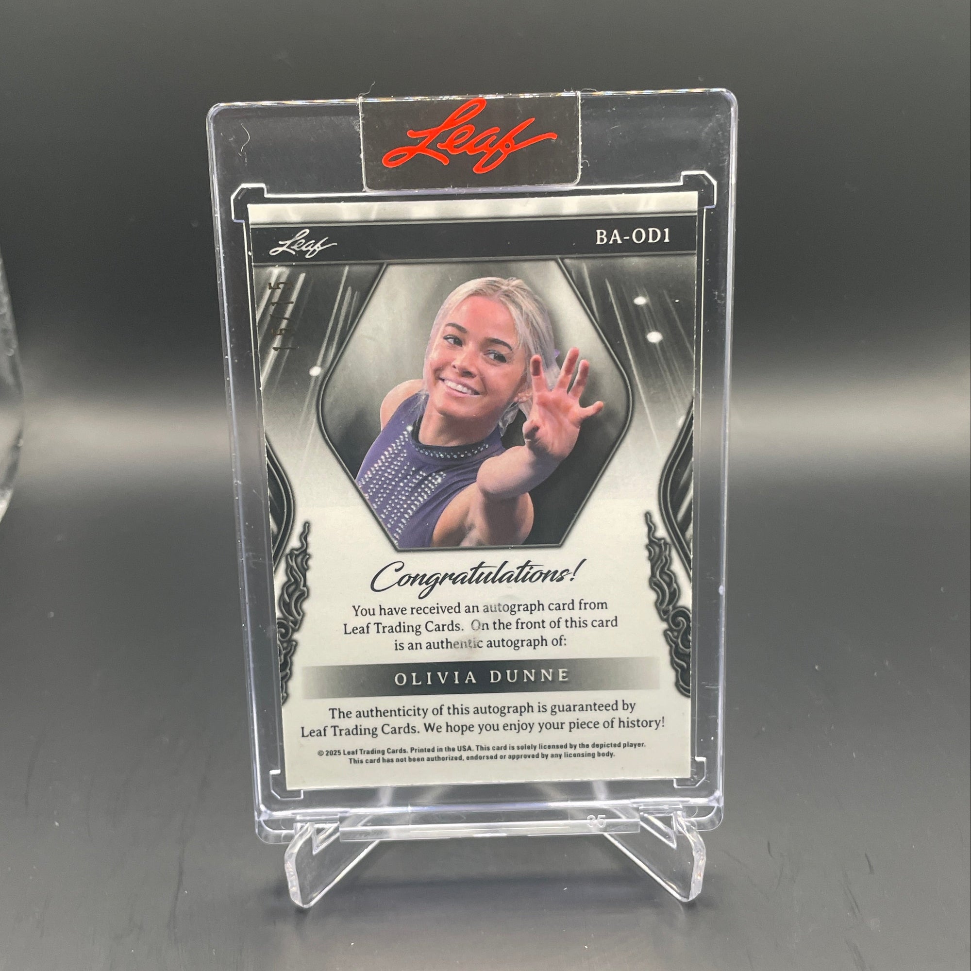 Leaf Sports Heroes Livvy Dunne 15/15 Book End Back